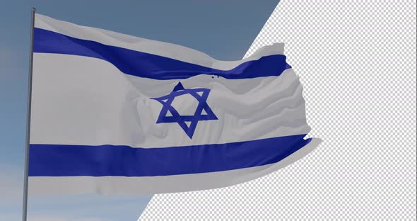 flag Israel patriotism national freedom, seamless loop, alpha channel