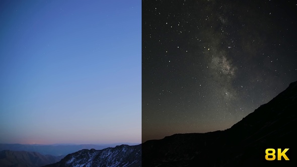 Day to Night Transition at Mountains