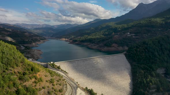 Big Dam Aerial View Turkey Alanya 4 K