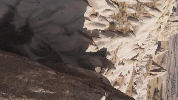 Vertical Video Cappadocia Landscape Aerial View