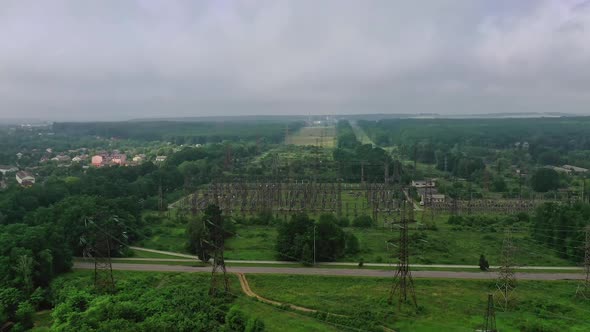 High voltage steel power station. 