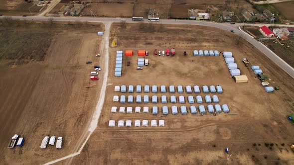 Refugee Camp with Many Shelter and Living Place Refugees From Ukraine