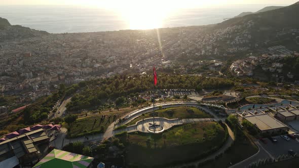 Alanya, Turkey, a Resort Town on the Seashore, Aerial View