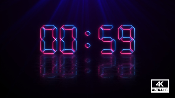 One Minute Negative Countdown Neon