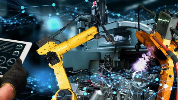 Smart Industry Robot Arms Modernization for Innovative Factory Technology