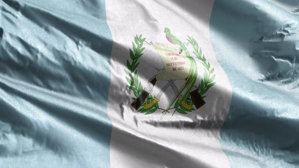 Guatemala textile flag waving on the wind. 10 seconds loop.