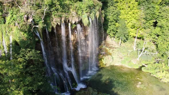 Veliki Prstavac waterfall in Plitvice Lakes National Park, Croatia, Europe