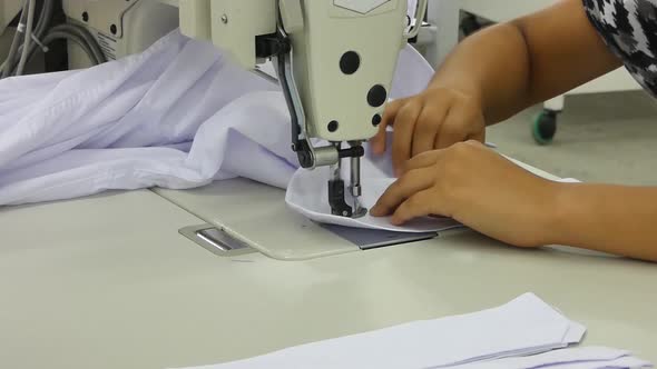 Workshop in Sewing Shirts in a Textile Factory