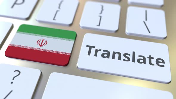 TRANSLATE Text and Flag of Iran on the Buttons