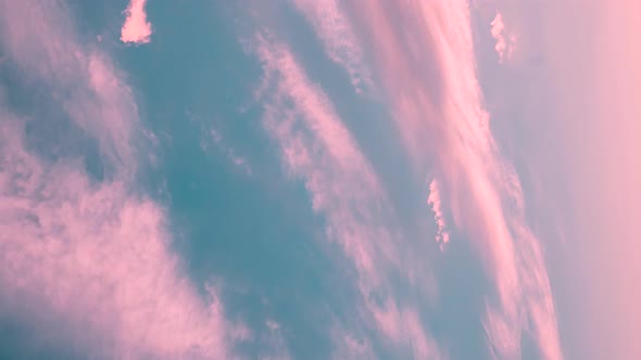 Vertical Shot Light Blue And Pink Cirrus Clouds Cloud Sky