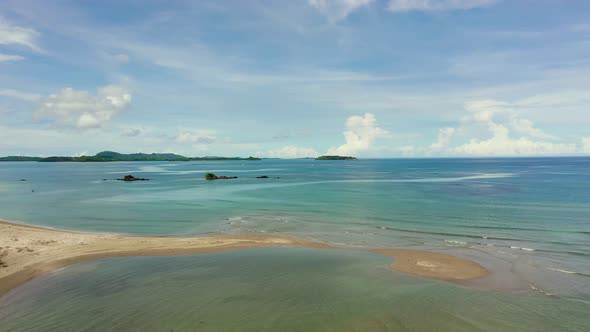 Seascape with Islands and Sandbank View From Above