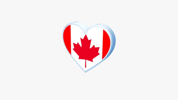 Canada Flag Heart Shape