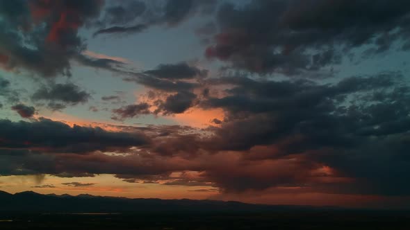 Clouds on fire sunset in Boulder Colorado