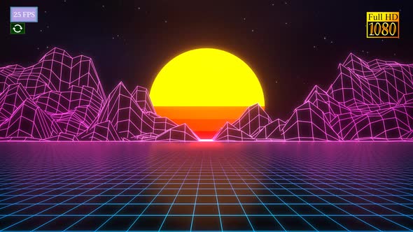 Neon 80s Retro Background A1 HD