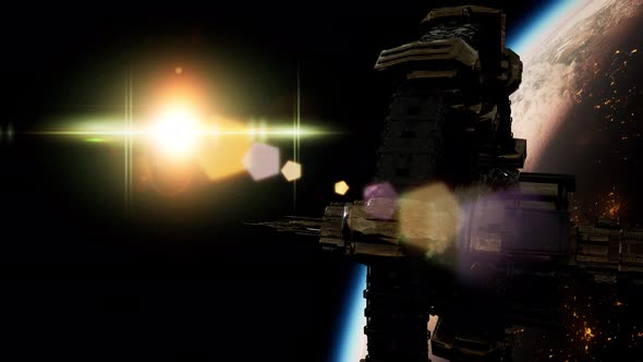 International Space Station Over the Planet Earth alt