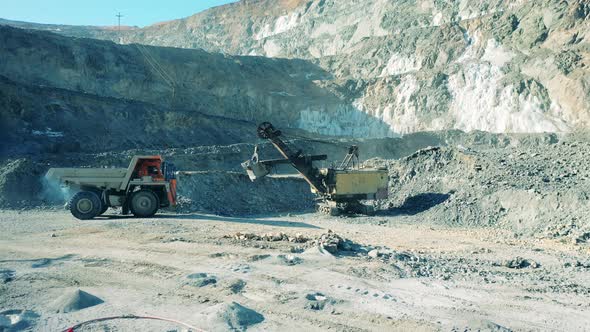 Loading Machines are Working in the Opencast Mine