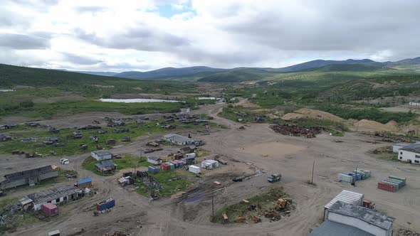 Aerial view of abandoned village in Chukotka. 31
