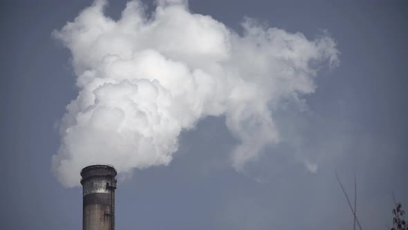 Smoke Comes From the Chimney. Air Pollution. Ecology. Kyiv. Ukraine.