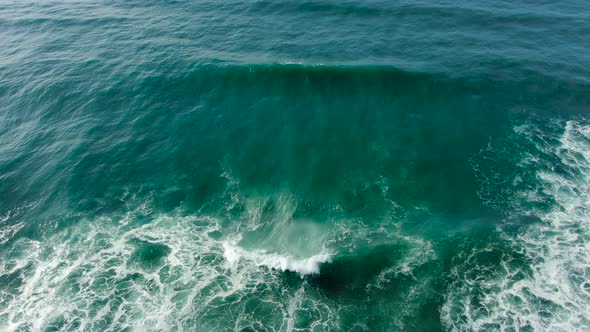 Tranquil Ocean Powerful Waves Rolling at Beach Slow Motion