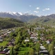 Aerial panorama of a mountain village. Beautiful spring landscape. Kazakhstan.  - VideoHive Item for Sale