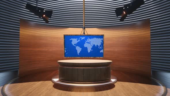 3D Virtual News Studio Background A5007