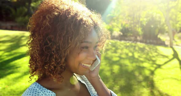 Woman talking on mobile phone