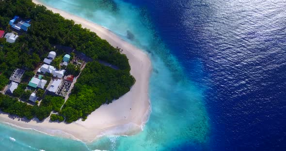 Natural birds eye abstract view of a sunshine white sandy paradise beach and aqua turquoise water ba