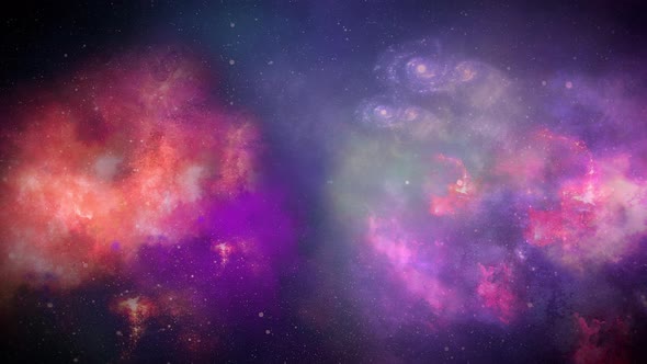 03 Space Nebula With Galaxy 4K
