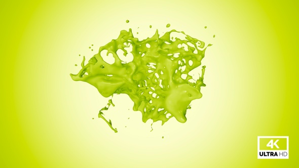 Drops of Kiwifruit Juice Collide & Create A Splash