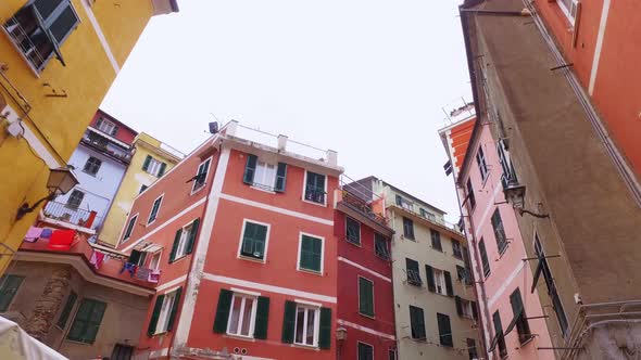 Walking Through an Ancient Narrow Street in Cinque Terre