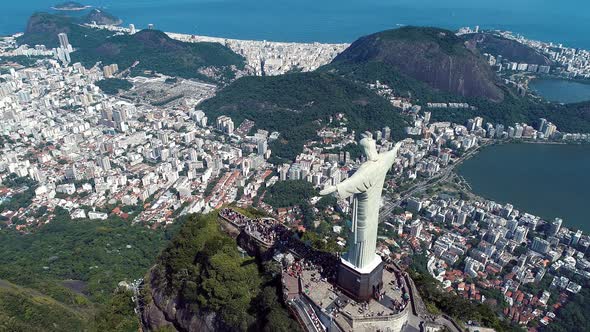 Postal card of Rio de Janeiro Brazil. Christ the Redeemer statue.