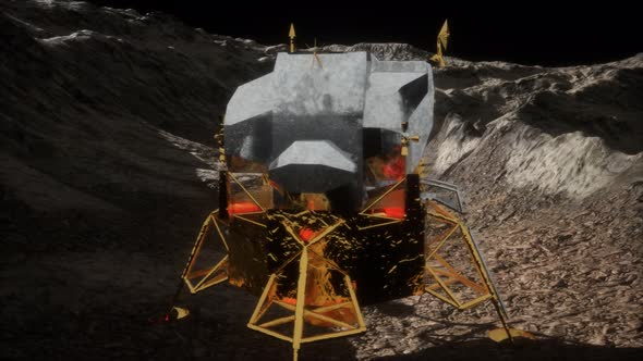 Lunar Landing Mission on the Moon alt