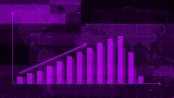 New Purple Color Business Info graph Animated