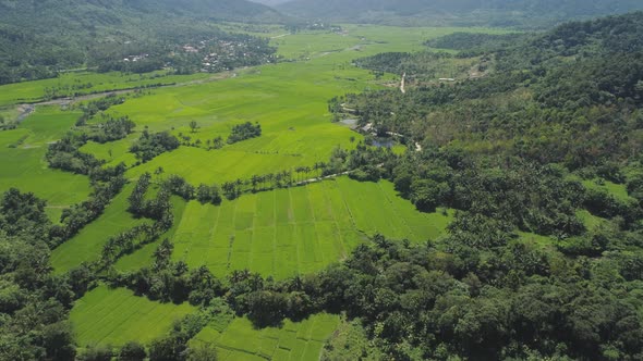 Mountain Valley with Farmlands in the Philippines