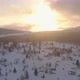 Aerial View of Snowfall in the Village at Sunset. Sheregesh, Russia. - VideoHive Item for Sale