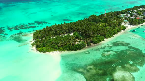 Aerial seascape of luxury bay beach holiday by aqua blue water and clean sand background of journey 