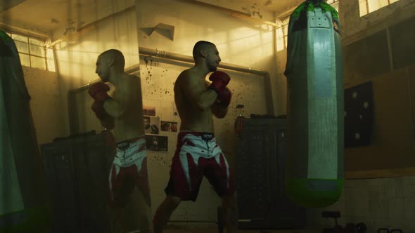 Training inside a boxing studio