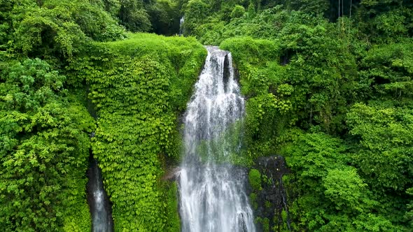 Amazing Tropical Waterfall in Bali, Indonesia