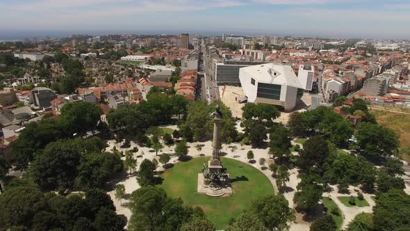 Roundabout and Boavista Avenue. Porto, Portugal