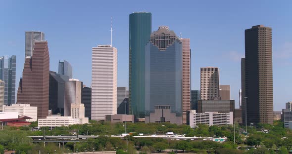 Aerial of the downtown Houston