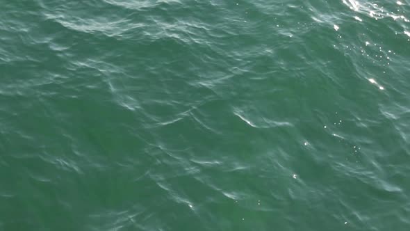 Green water from above in slow motion