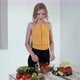 Young Woman Presses Lime Juice On Vegetable Salad. White Modern Kitchen. - VideoHive Item for Sale