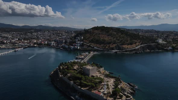 Drone View of Mediterranean Coastal City