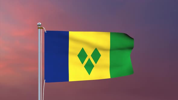 Saint Vincent And The Grenadines Flag 4k