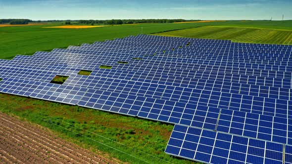 Big and blue photovoltaic farm as zero emission energy.