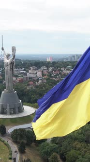 Vertical Video National Flag of Ukraine By Day