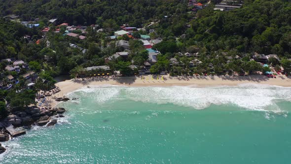 Aerial View of Thong Nai Pan Beach in Koh Phangan Thailand