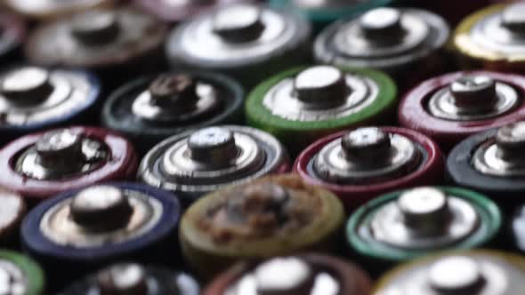 Closeup of Used AA Finger Batteries