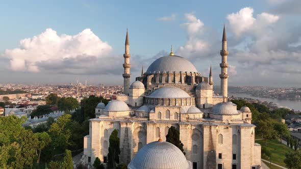 turkey istanbul suleymaniye mosque aerial view