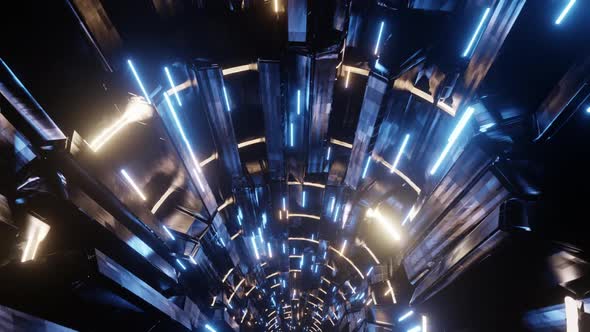 Speed Light Tunnel In Station 03 HD